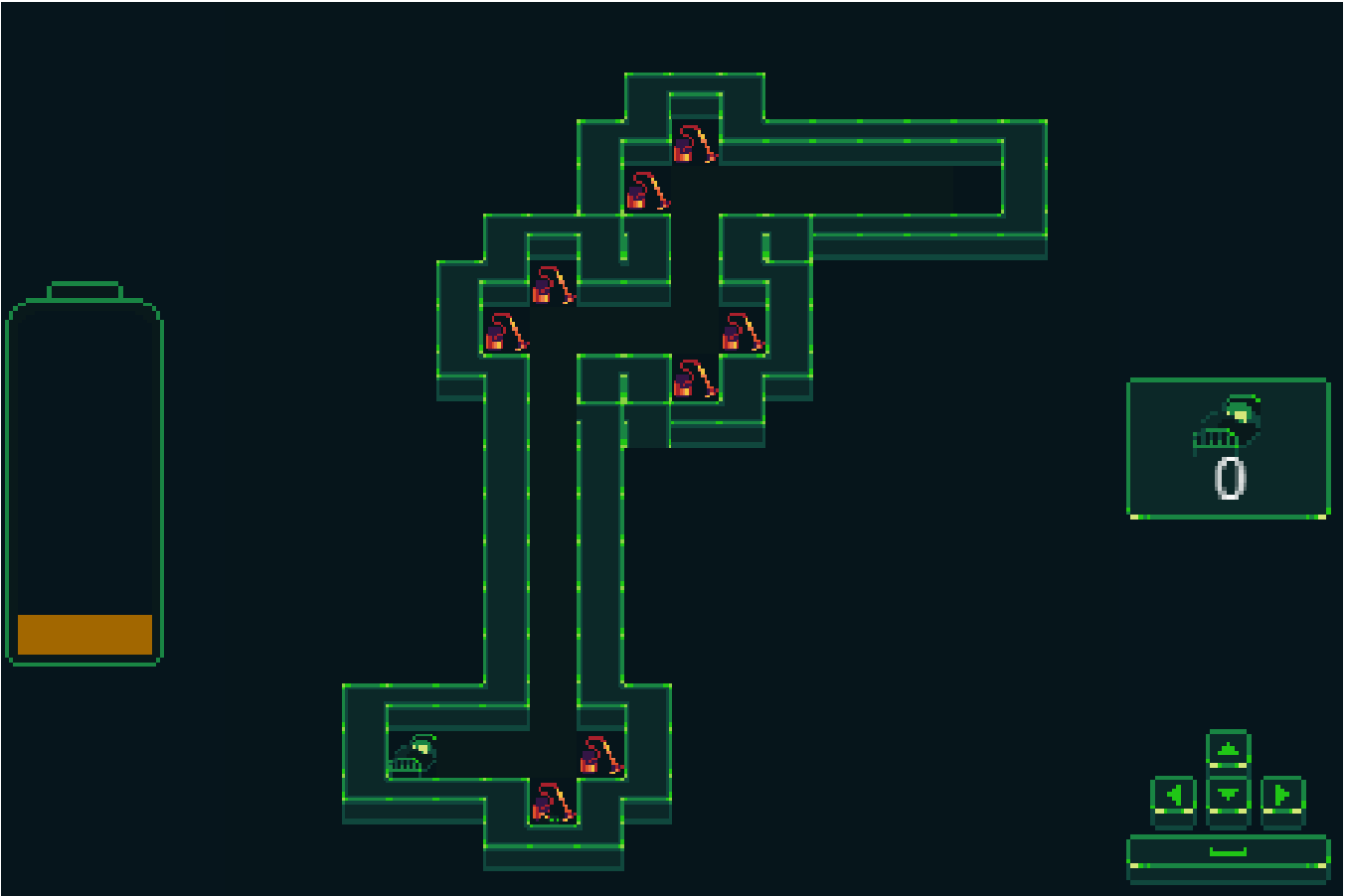One of the procedurally generated tutorial levels.